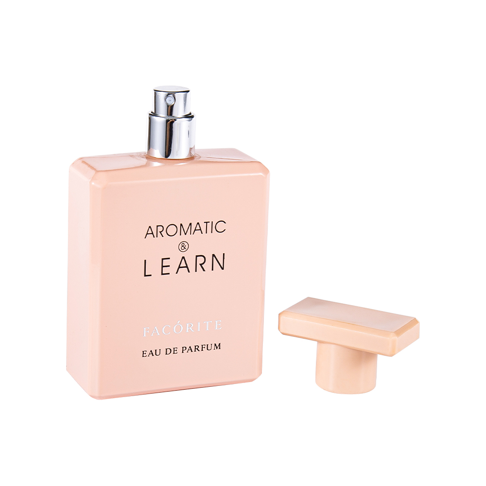 Bottiglia di profumo di vetro rettangolare stampata rivestita KY1490-WJ2155 50ML con cappuccio lucido