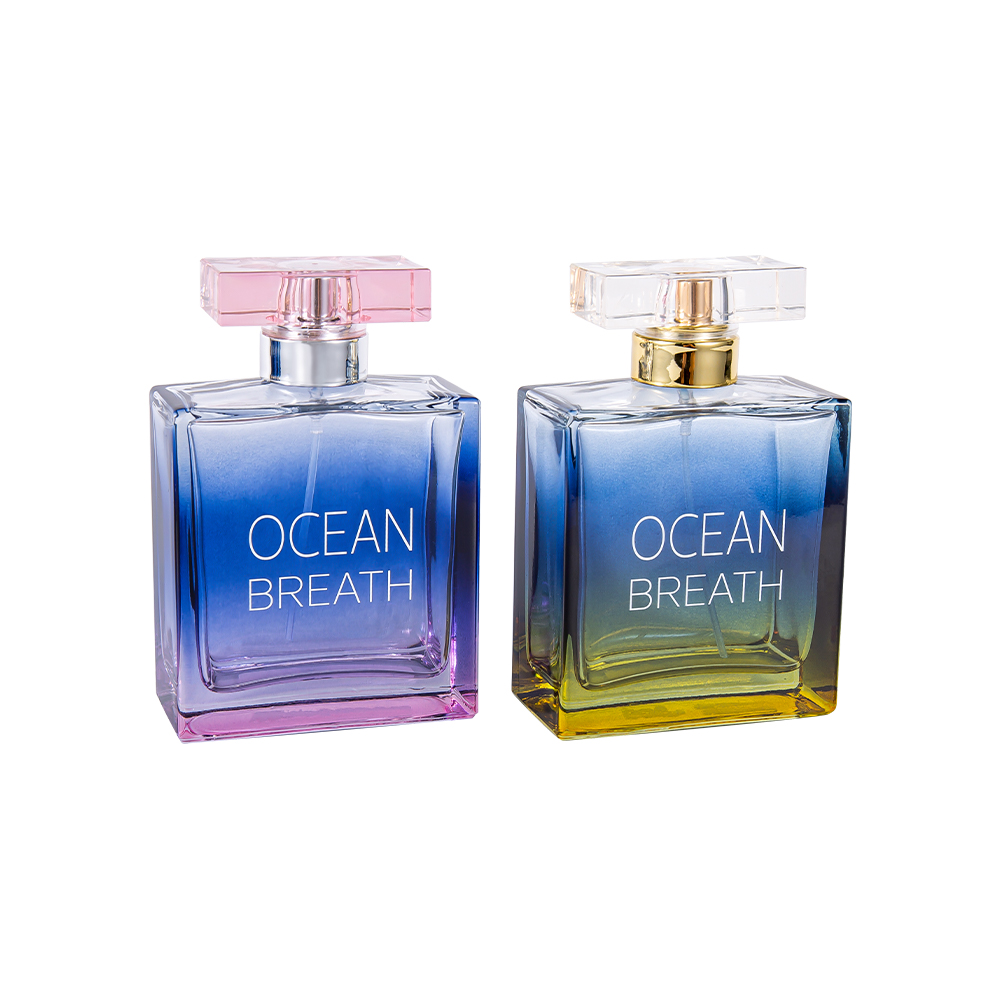 GC4375-WJ208 Bottiglia di profumo in vetro rivestito bicolore da 100 ml con tappo rivestito UV Surlyn