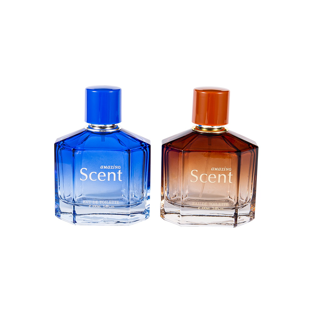 Bottiglia di profumo di vetro KY1104-WJ2099 100ML decorativa con tappo di profumo personalizzato 0.12CC