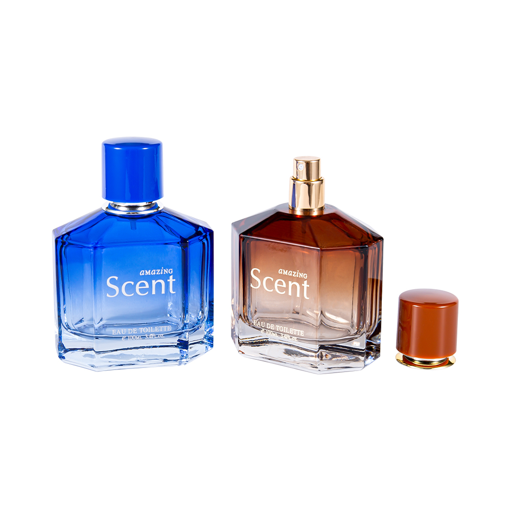 Bottiglia di profumo di vetro KY1104-WJ2099 100ML decorativa con tappo di profumo personalizzato 0.12CC