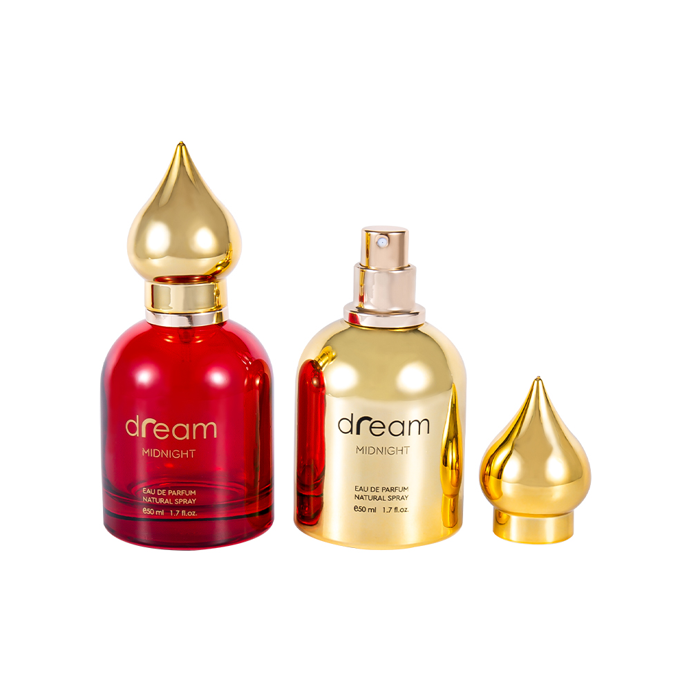 GC4085-WJ832 Set di bottiglie di profumo con motivo arabo da 50 ml con tappo di profumo con motivo arabo in oro UV
