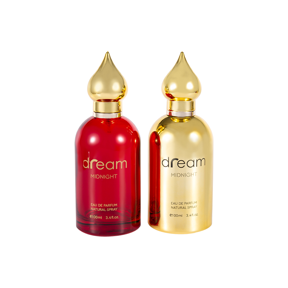 GC4128-WJ832 Set di bottiglie di profumo in stile mediorientale da 100 ml con tappo per profumo con motivo arabo in oro UV
