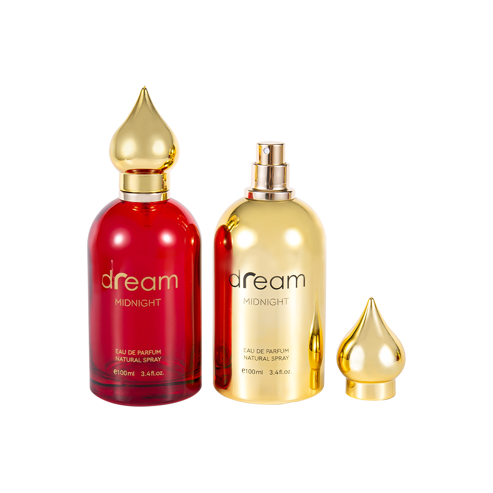 GC4128-WJ832 Set di bottiglie di profumo in stile mediorientale da 100 ml con tappo per profumo con motivo arabo in oro UV