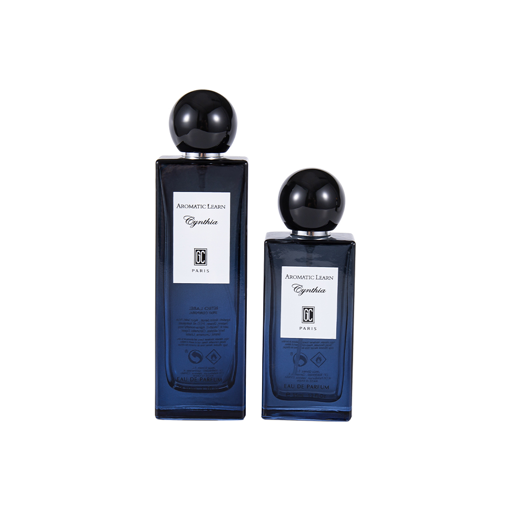 GC4015-WJ2402 Set di bottiglie di profumo rettangolari piatte sottili da 50 ml con tappo per profumo sferico