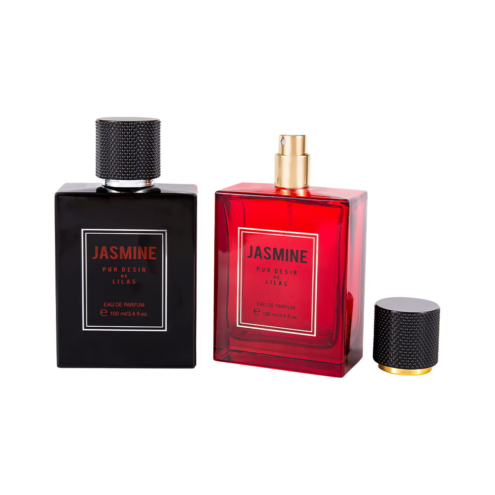 KY7-WJ2538 Set di bottiglie di profumo in vetro liscio da 100 ml con tappo per profumo maculato