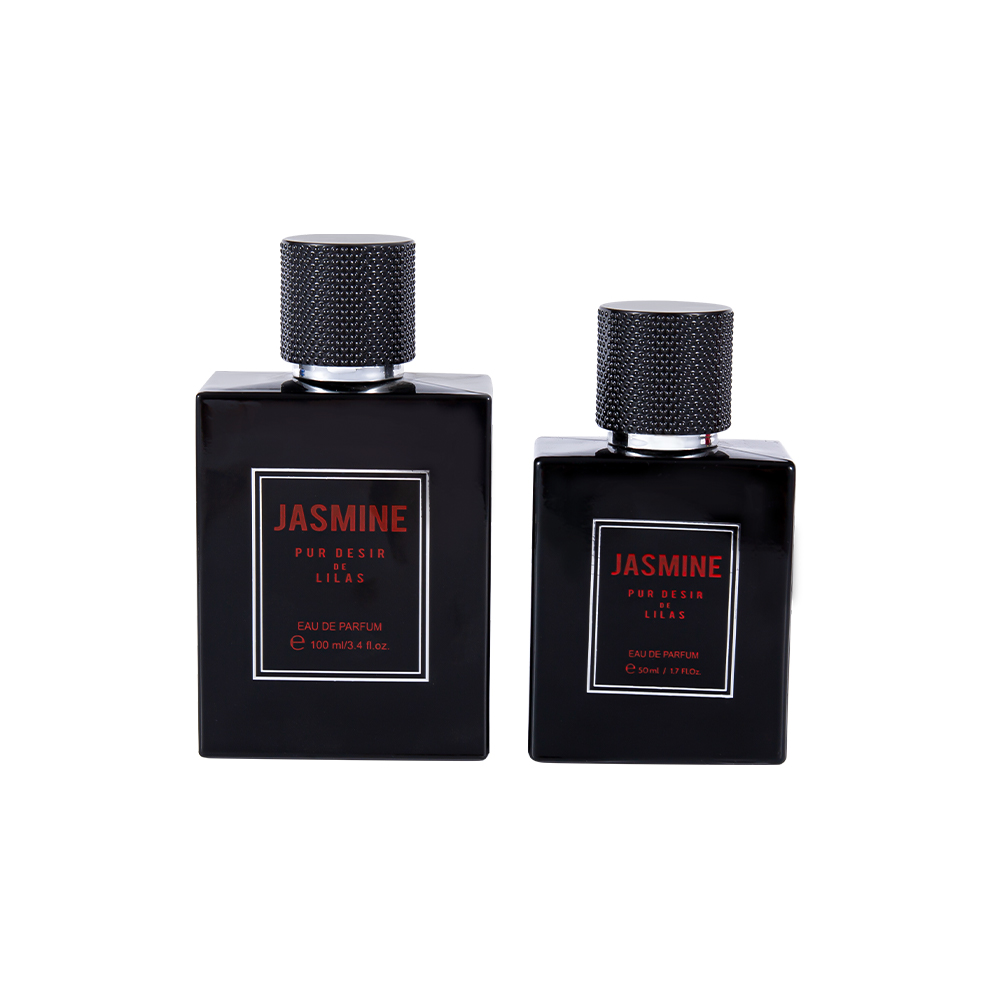KY59-WJ2358 Set di bottiglie di profumo in vetro liscio da 50 ml con tappo per profumo maculato