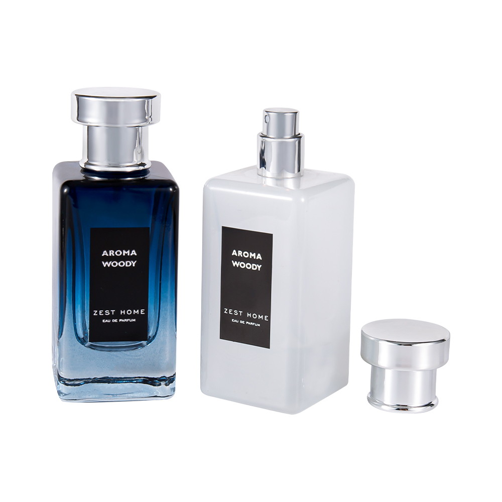 KY1485-WJ1031 Bottiglia di profumo in vetro di fascia alta da 100 ml con tappo in argento brillante