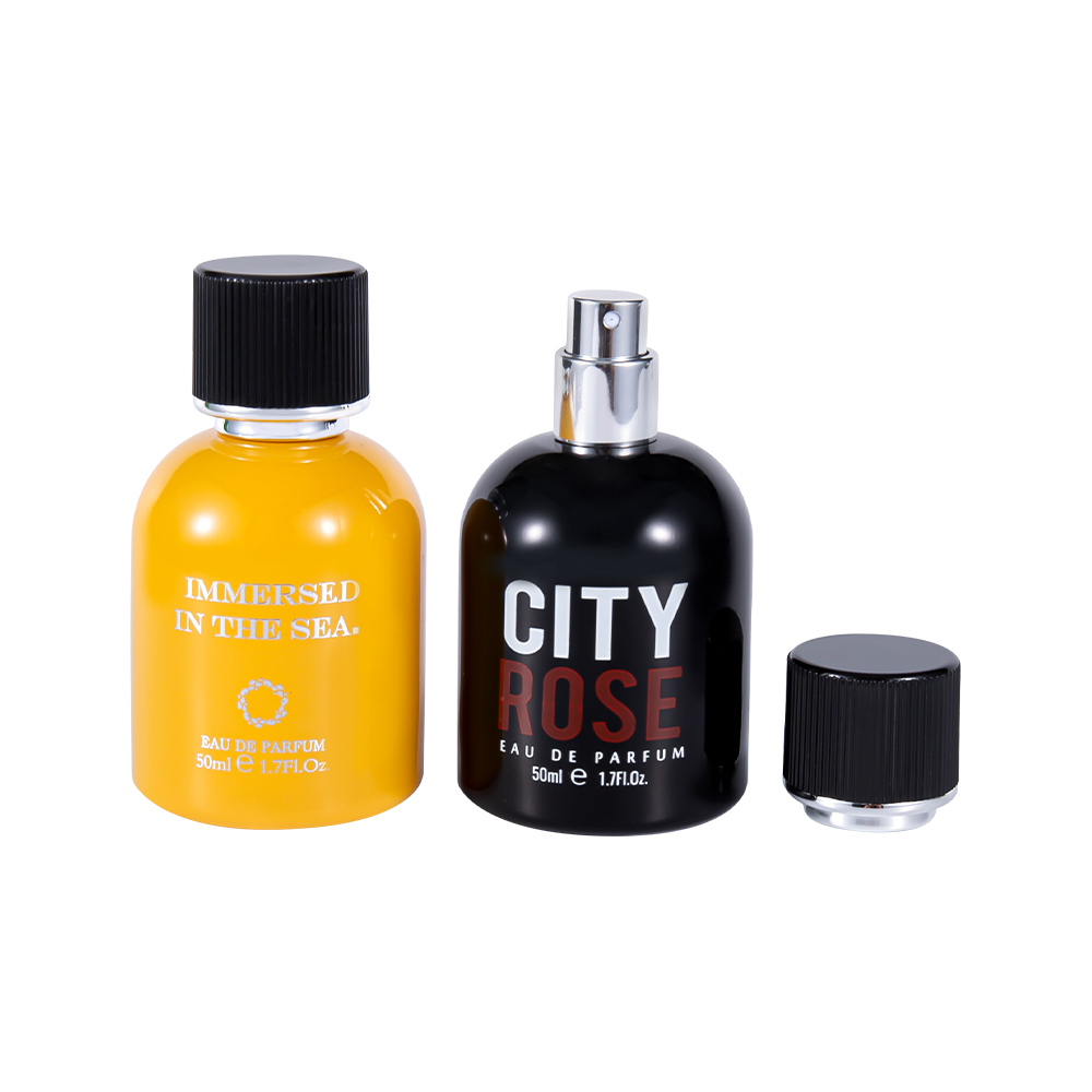 GC4464-WJ2339 Bottiglia di profumo in vetro decorativo nuovissimo da 50 ml con tappo per profumo nero