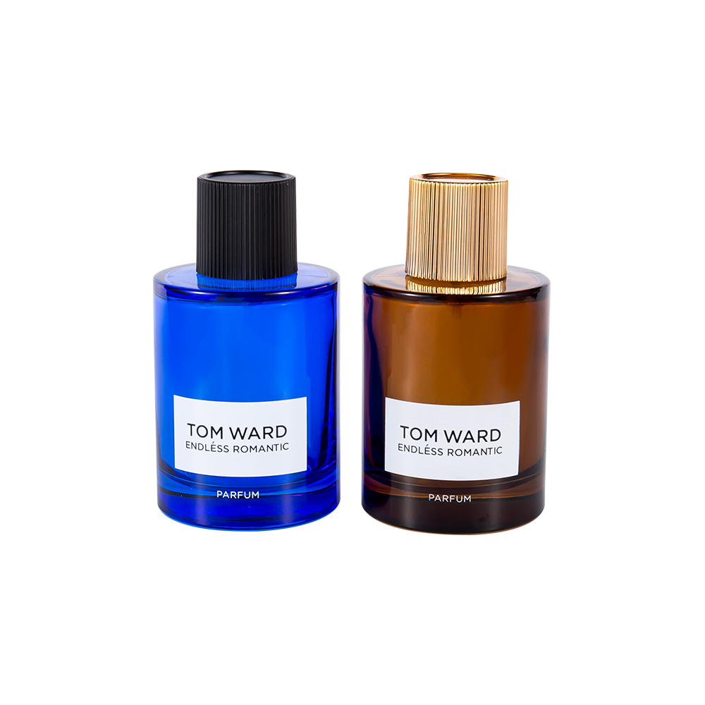 GC5178-WJ2623 Bottiglia di profumo di vetro all'ingrosso da 100 ml con tappo di profumo a strisce