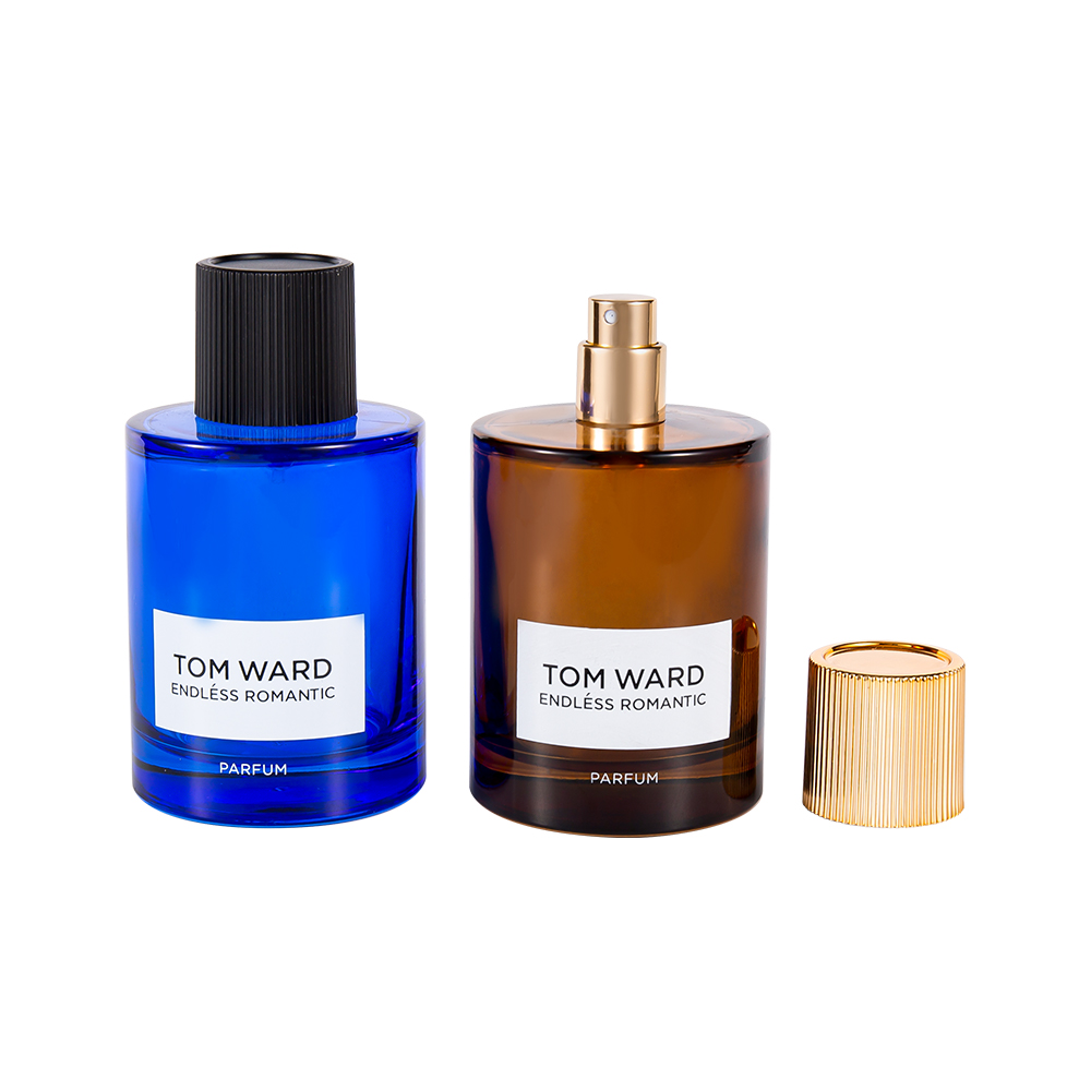 GC5178-WJ2623 Bottiglia di profumo di vetro all'ingrosso da 100 ml con tappo di profumo a strisce