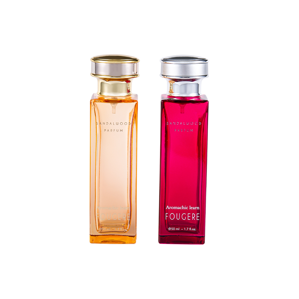 GC4138-WJ2164 Bottiglia di profumo in vetro rettangolare classico da 50 ml con tappo per profumo in argento-oro lucido