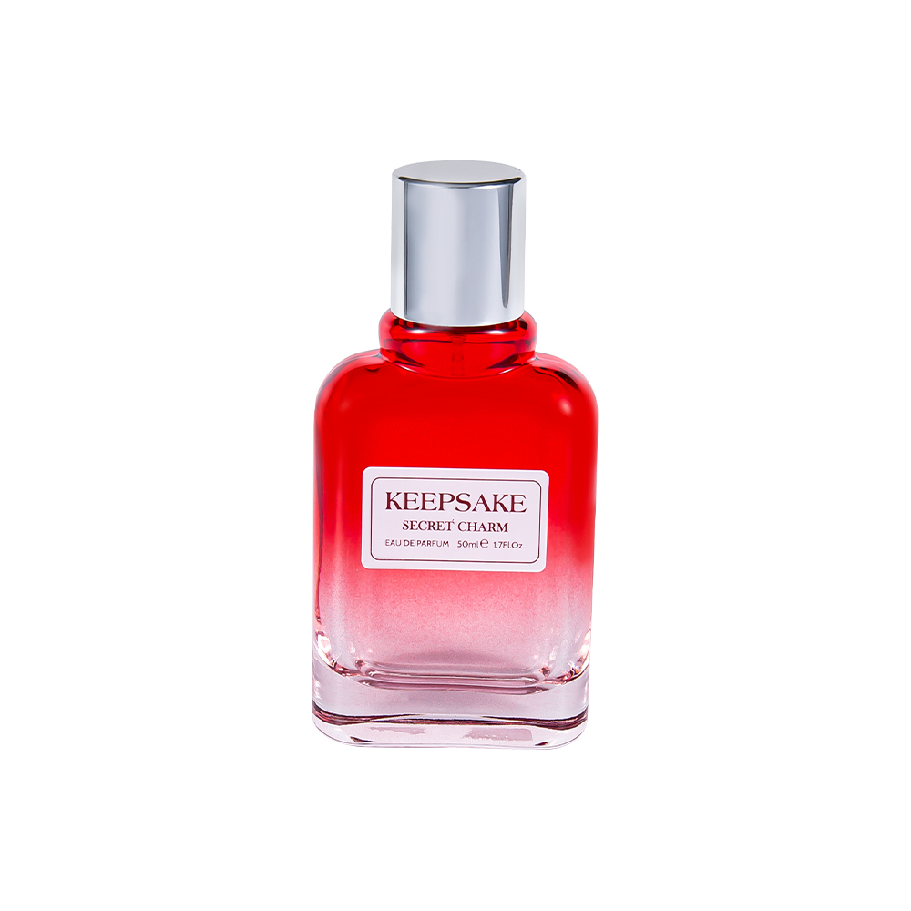 KY861-WJ412 Bottiglia di profumo in vetro vuota nuovissima da 50 ml con tappo in argento lucido